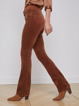 L'Agence - Stevie Highrise Straight Velvet Jean - Fawn