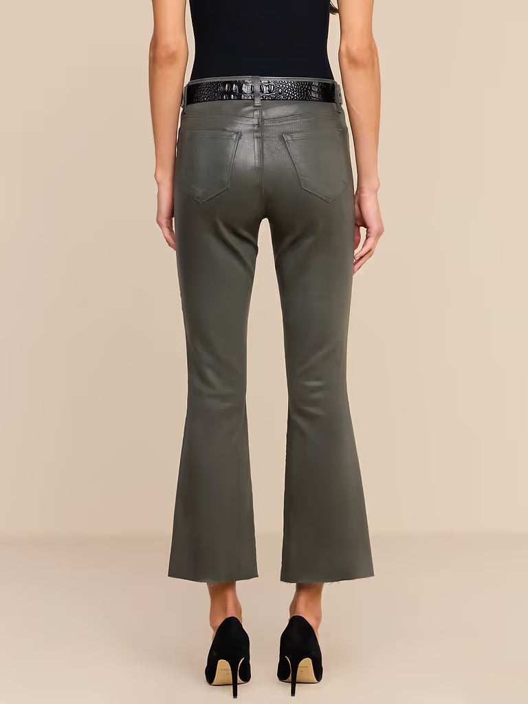 L'AGENCE- Kendra H/R Crop Flare- Ash Olive