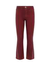 L'Agence - Kendra Coated  H/R Cropped Flare Jean -Syrah Coated