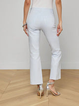 L'AGENCE Kendra H/R Crop Flare in Coated Pale Mist Blue