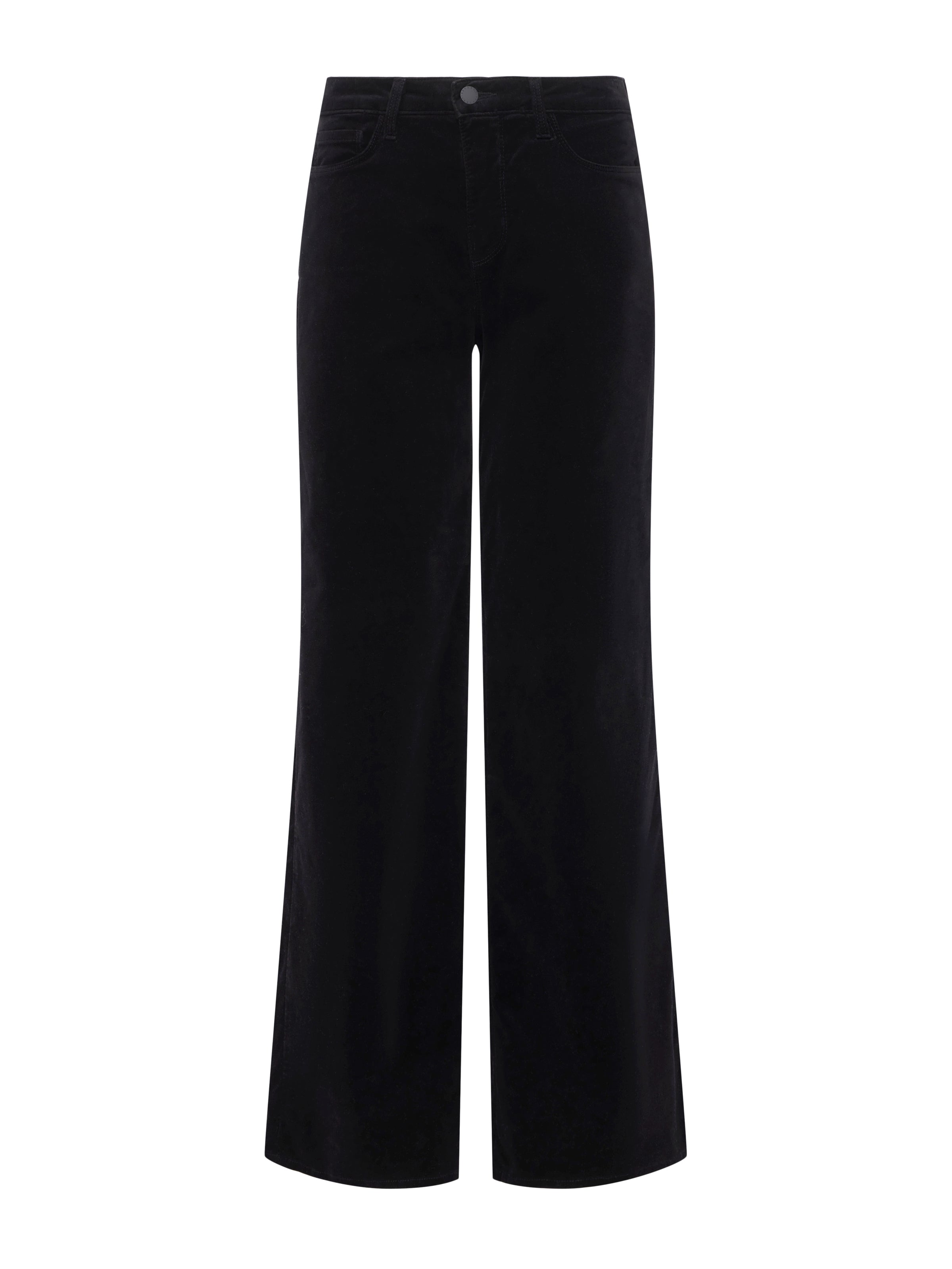 L'Agence - Maghra Velvet Highrise Wide Leg Jean - Noir