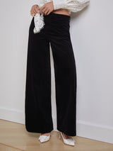 L'Agence - Maghra Velvet Highrise Wide Leg Jean - Noir