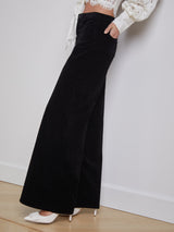 L'Agence - Maghra Velvet Highrise Wide Leg Jean - Noir