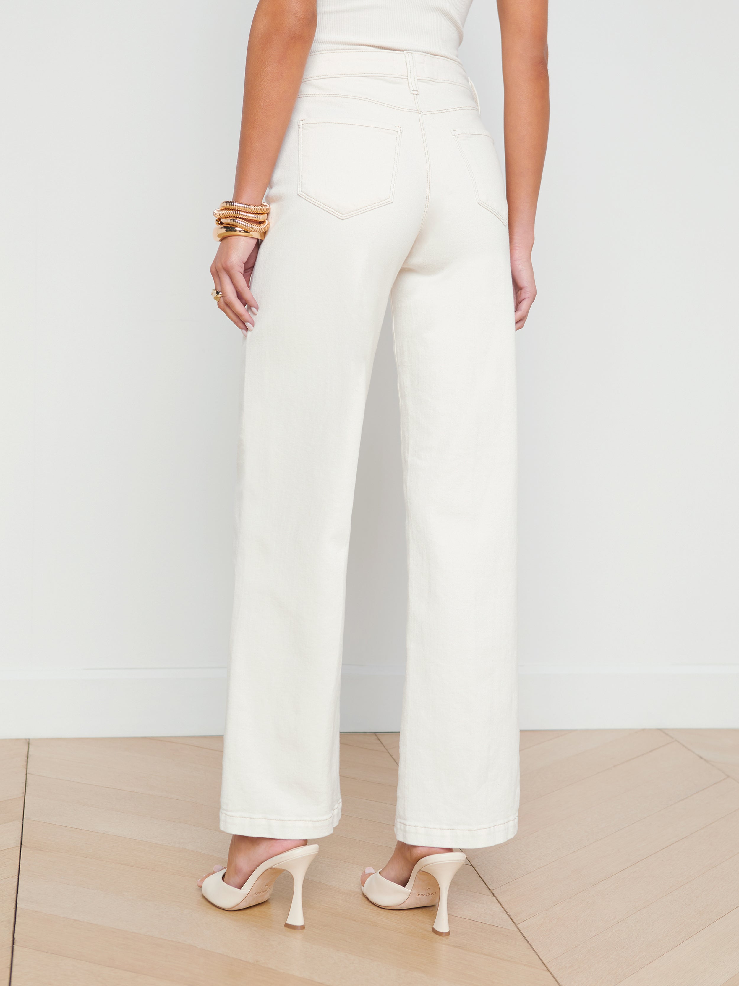 L'AGENCE - Scottie Highrise Wide Leg Jean - Macadamia