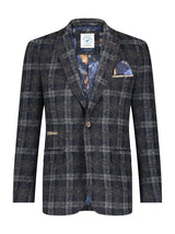 A Fish Named Fred - Wool Check Blazer - Navy