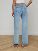 L'agence Joanne L/R Wide Leg Jean in Dry Ice