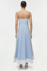 SIMKHAI - Chamberlain Cotton Midi Dress - Periwinkle Multi Stripe