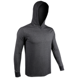 2UNDR - Luxury Long Sleeve Hooded Tee - Charcoal