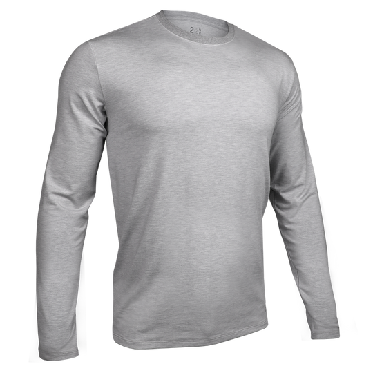 2UNDR - Long Sleeve Luxury Crew Tee - Grey