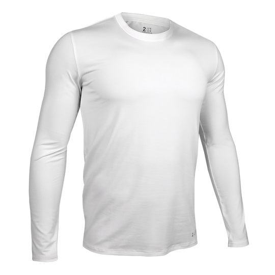 2UNDR - Long Sleeve Luxury Crew Tee - White