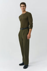 SIMKHAI - Hezekiah Classic Henley - Dark Olive