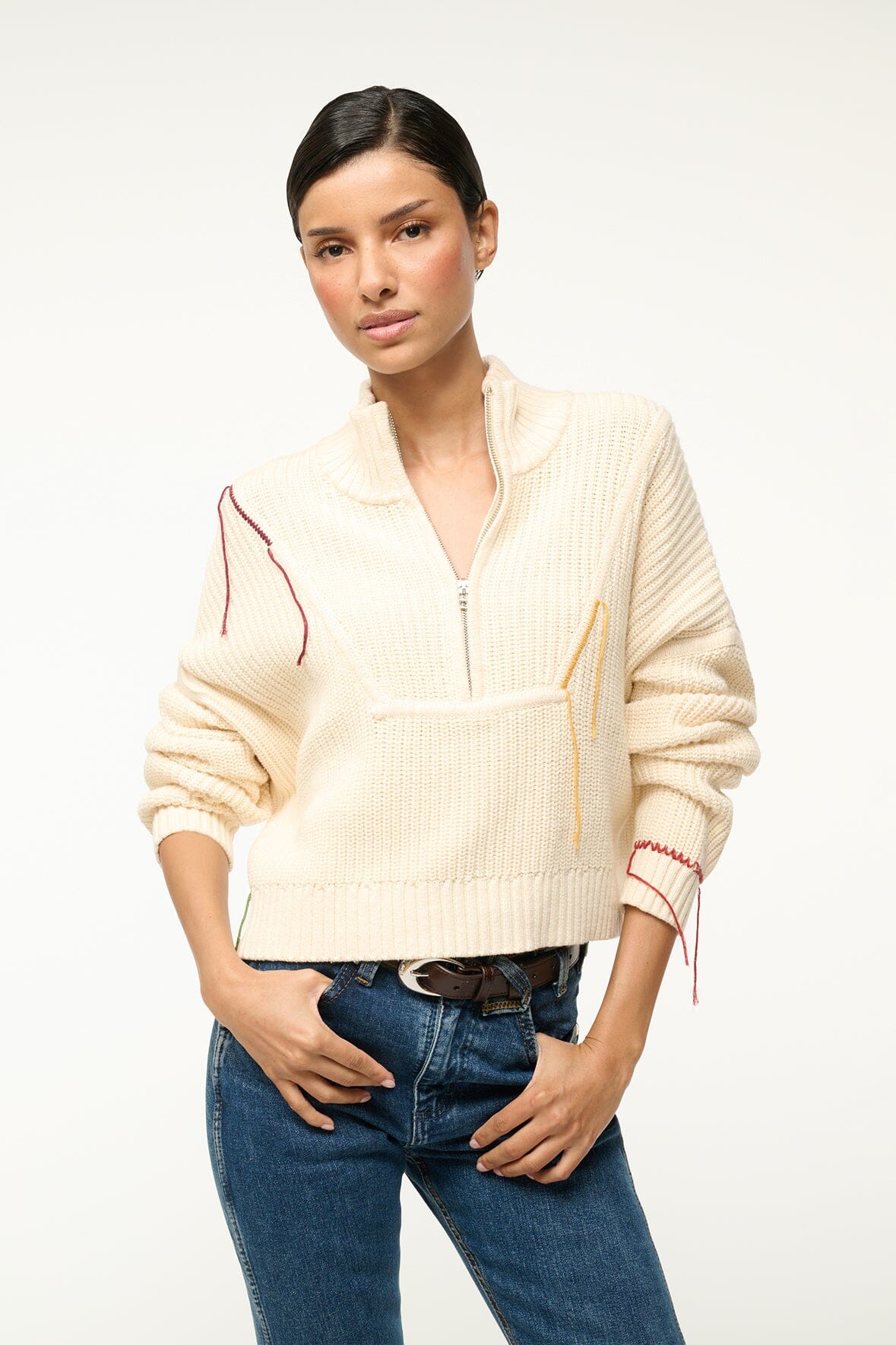 STAUD - Cropped Hampton Sweater - Jungle Leopard