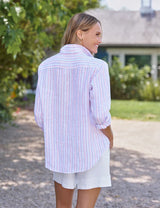 Frank & Eileen- Relaxed Button Up Eileen Shirt- Multicolor Linen Stripe