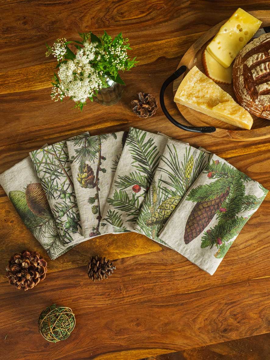 Linen Napkin - SHADY CONIFERS - Assortment