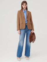 Marella - Giubba Semi-Fitted Blazer - Camel