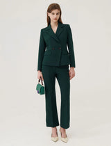 Marella - Lichene Double Breasted Blazer - Dark Green