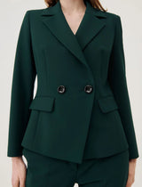 Marella - Lichene Double Breasted Blazer - Dark Green