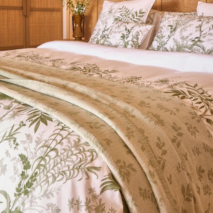 Le Jacquard Francais - Cotton Throw - Feullage Green