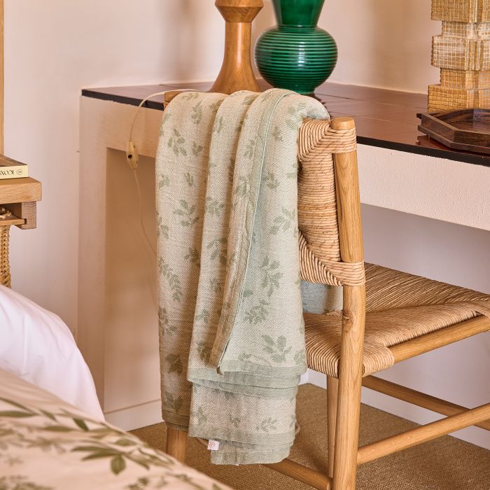 Le Jacquard Francais - Cotton Throw - Feullage Green