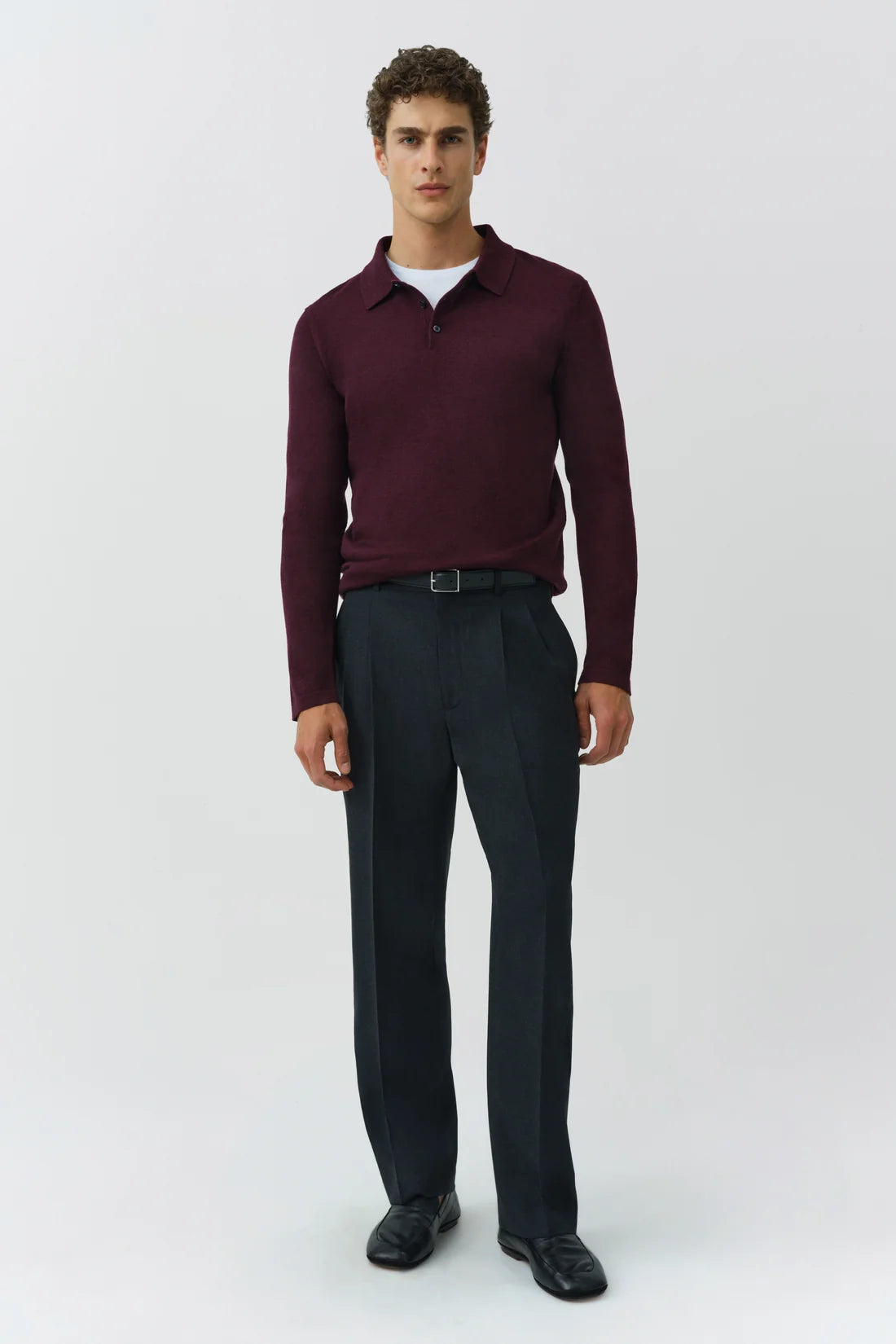 SIMKHAI - Reynolds Long Sleeve Polo - Fig