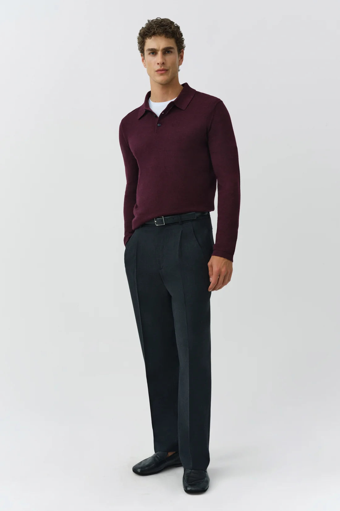 SIMKHAI - Reynolds Long Sleeve Polo - Fig
