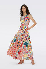 DVF - Elliot Two Dress - Patched Floral/Vintage Cane Marmalade