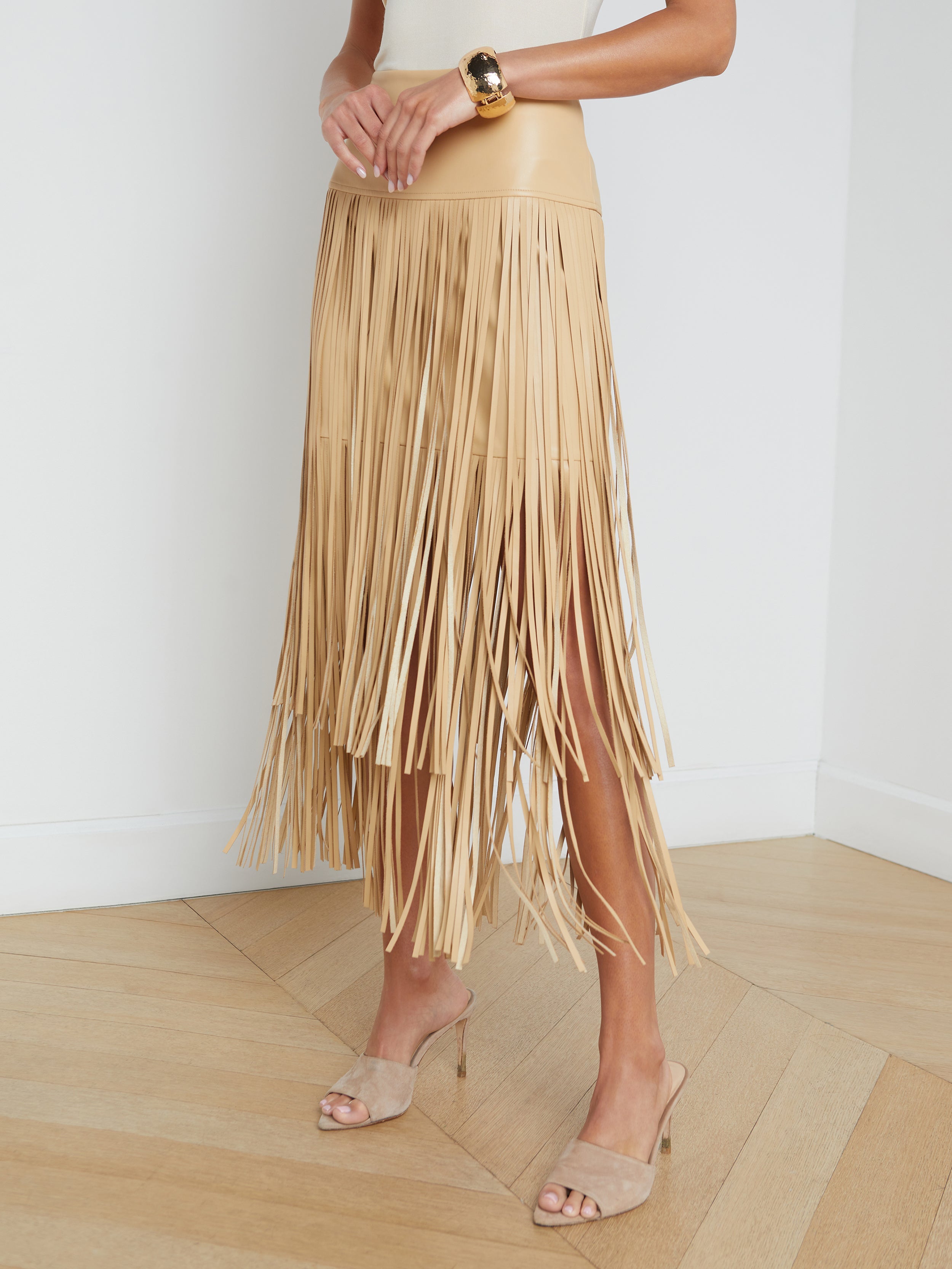 L'AGENCE - Karolina Fringe Skirt - Croissant