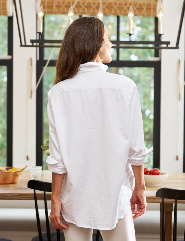 Frank & Eileen - Eileen Relaxed Button Up Shirt - White Tattered Wash Denim