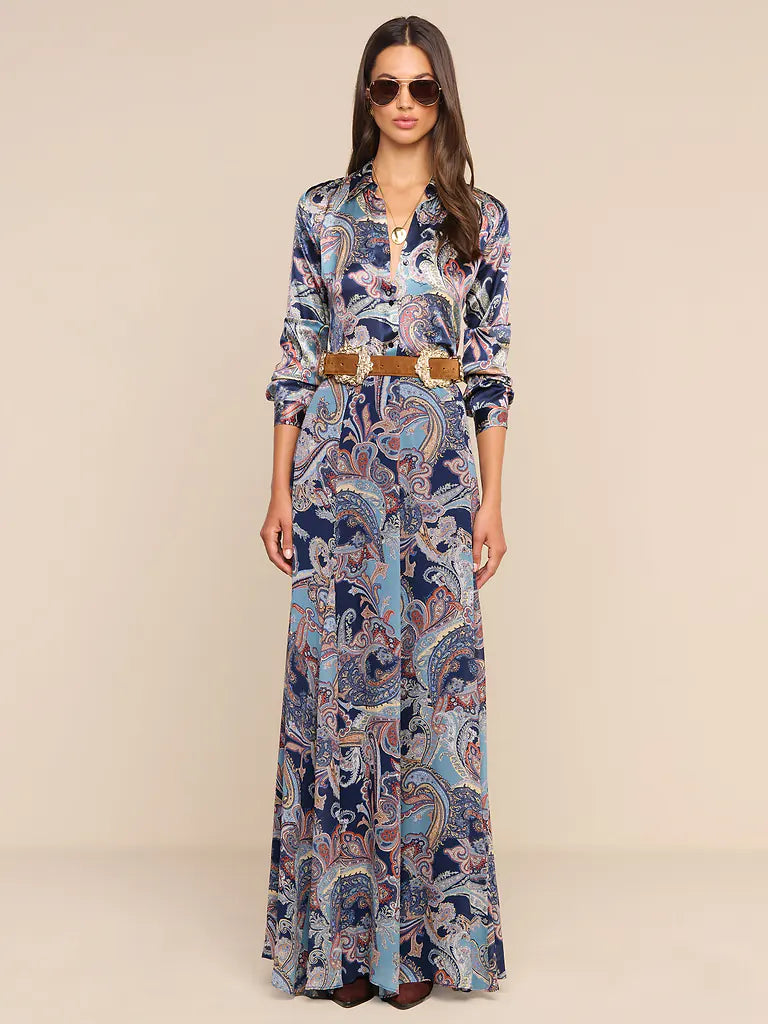 L'AGENCE- Patricia Full Maxi Skirt- Midnight