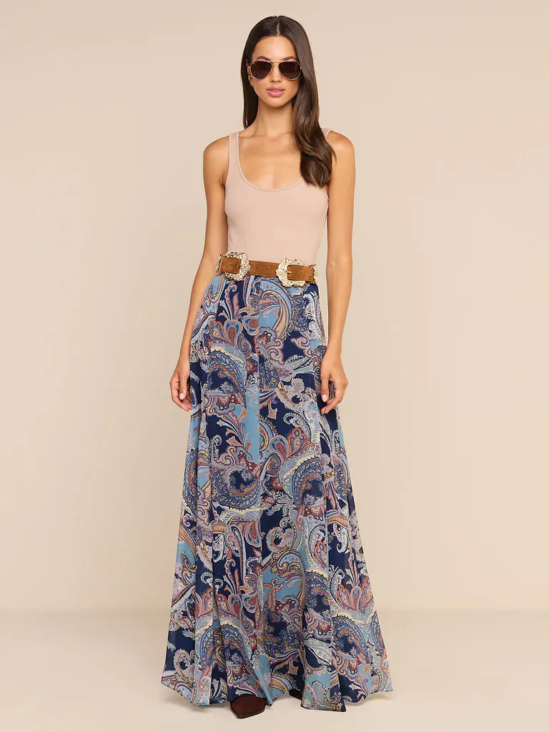 L'AGENCE- Patricia Full Maxi Skirt- Midnight