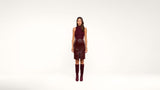 L'AGENCE- Violetta Pencil Skirt- Dark Port Croc