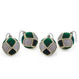 MacKenzie-Childs - Emerald Luxe Patchwork Ball Ornaments, Set of 4