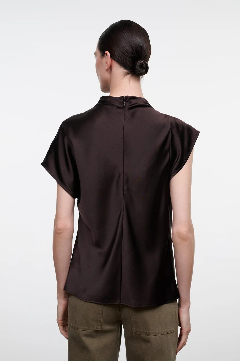 STAUD- Davina Silk Top- Earth