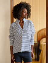 Frank & Eileen Patrick Popover white navy stripe