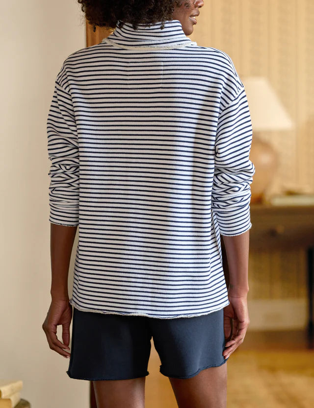 Frank & Eileen Patrick Popover white navy stripe