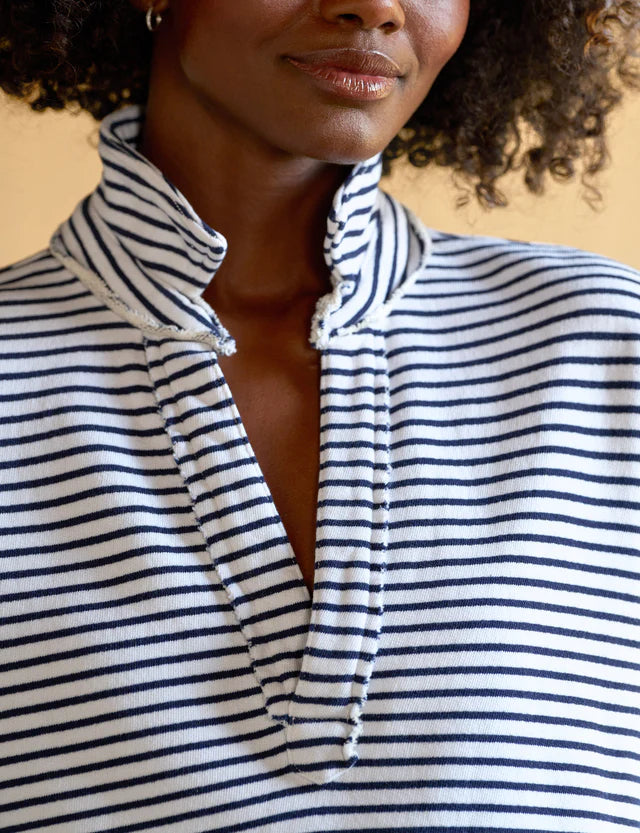 Frank & Eileen Patrick Popover white navy stripe