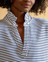 Frank & Eileen Patrick Popover white navy stripe