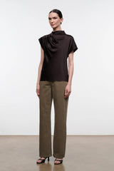 STAUD- Davina Silk Top- Earth
