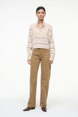 STAUD - Cropped Cashmere Hampton Sweater - Whisper Stripe