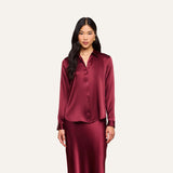 L'AGENCE- Tyler Long Sleeve Blouse- Merlot Red