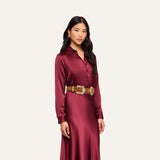 L'AGENCE- Tyler Long Sleeve Blouse- Merlot Red