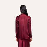 L'AGENCE- Tyler Long Sleeve Blouse- Merlot Red