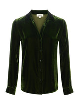 L'Agence -  Argo Velvet Blouse  - Deep Olive