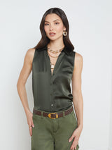 L'Agence - Emmy Sleeveless Blouse - Army