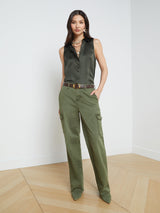 L'Agence - Emmy Sleeveless Blouse - Army