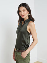 L'Agence - Emmy Sleeveless Blouse - Army