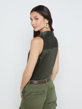 L'Agence - Emmy Sleeveless Blouse - Army