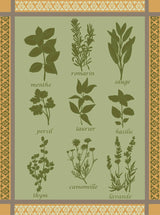 Tea Towel - Herbs - Green