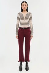 SIMKHAI - River High Rise Straight Jeans - Oxblood