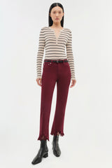 SIMKHAI - River High Rise Straight Jeans - Oxblood